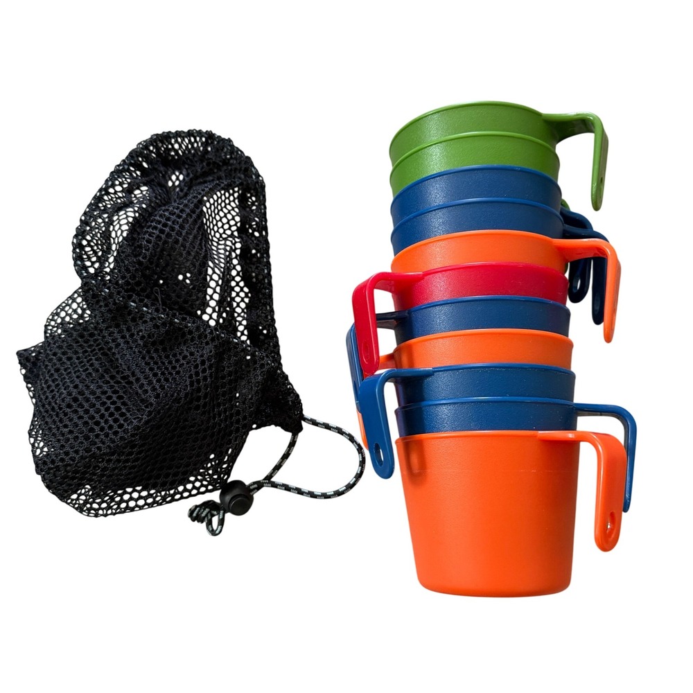 GSI Outdoors Nesting Camping Cups Set of 11 Mesh Storage Bag Multicolor PP Mug - Picture 3 of 6